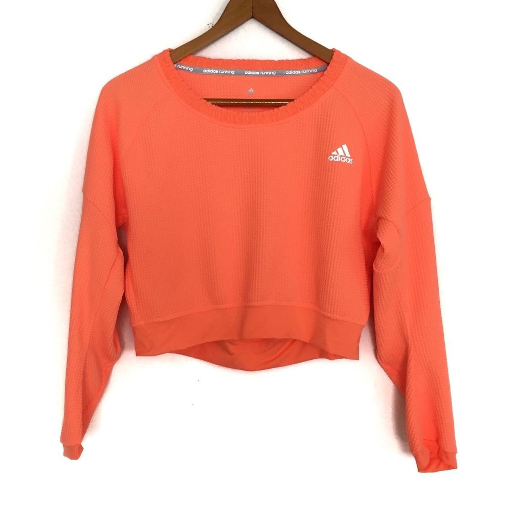 Adidas long sleeve running crop top